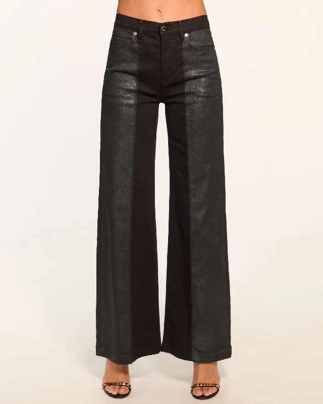 Relaxed fit pants for laid-back comfort wear -Coated Vinnie Two-Tone Jean