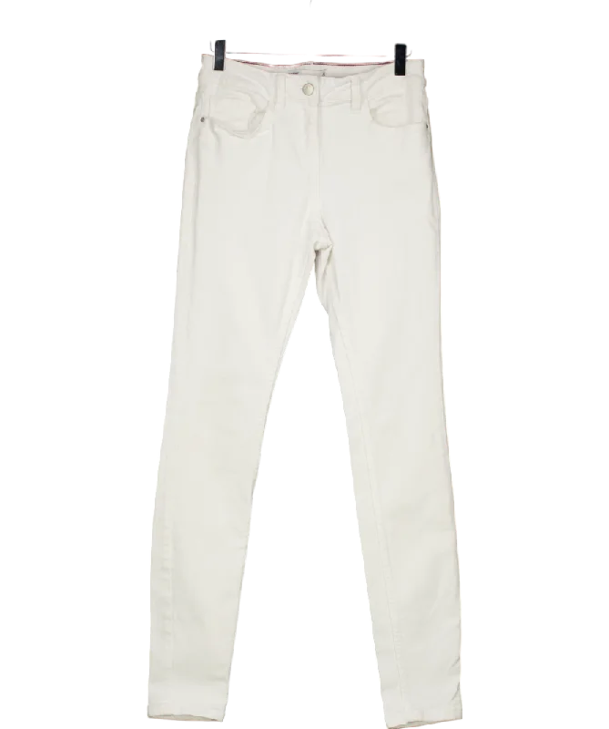 Relaxed straight jeans for oversized comfort fit -Next White Skinny Mid Rise Jeans Long UK 8