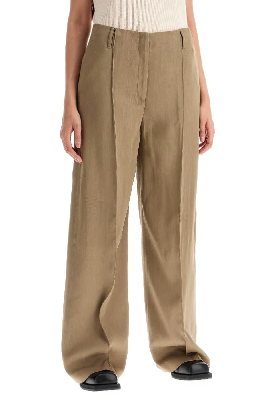 Elegant palazzo pants for formal party outfits -tailored wool blend trousers