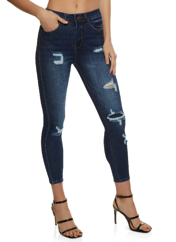 Denim Jeans for Durability -WAX Distressed High Waisted Jeans