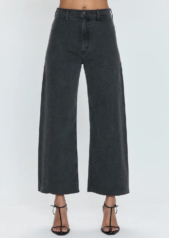 High Waisted Jeans for Shape -Pistola Penny Crop- Antique Graphite