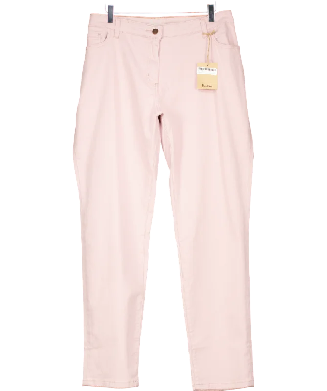 Eco-conscious straight jeans with recycled materials -Boden Pink Straight Long Leg Jeans UK 22