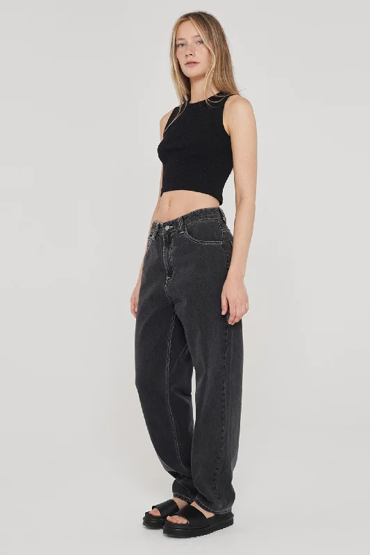 Soft jogger pants for relaxed weekend lounging -DR DENIM Faye Worker Concrete Black