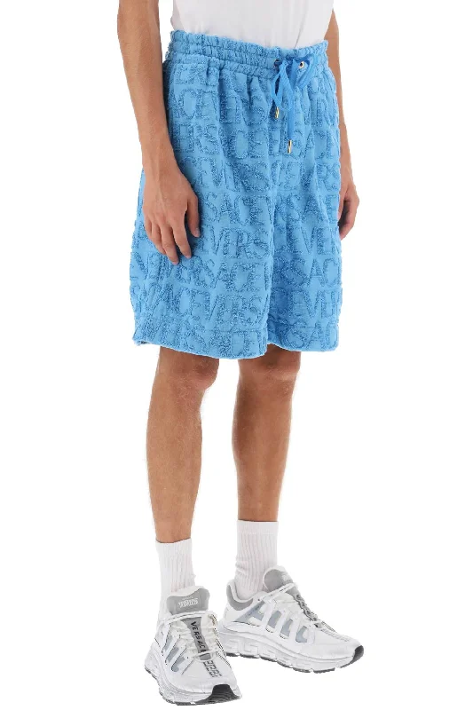 Comfortable lounge shorts for men with soft fabrics for relaxation after a long day-versace allover terry-cloth shorts