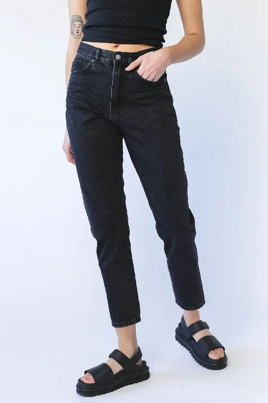 Tailored dress pants for professional office meetings -DR DENIM Nora Jeans Black Retro