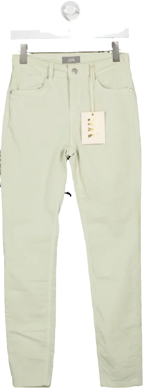 Designer faded straight jeans for luxury appeal -ida Mint Green Rizzo High Rise Skinny Fine Cord Ankle Jeans BNWT W24