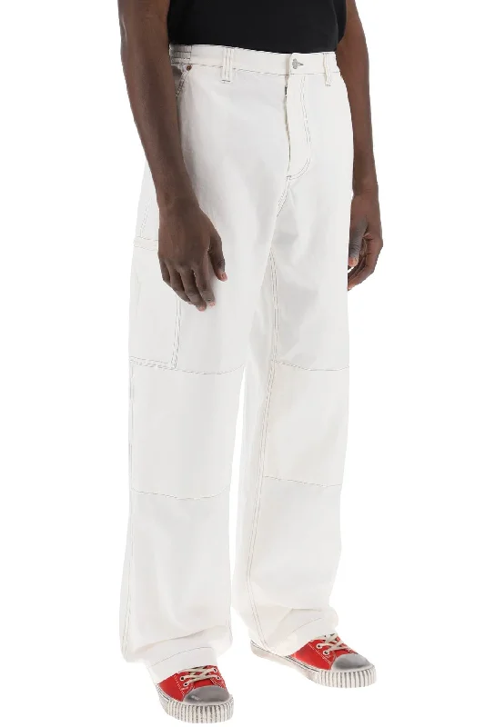 Tapered ankle pants for sleek modern silhouettes -wide cotton canvas trousers for men or women