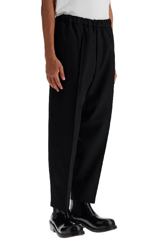 Comfortable stretch pants for casual daily wear -tapered wool twill trousers