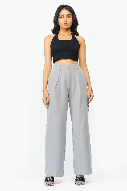 Lightweight travel pants with wrinkle-free fabric -Covert Grey Trousers