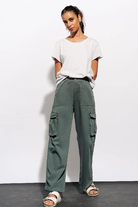 Soft stretch pants for all-day wear ease -Adjustable Cargo Trousers