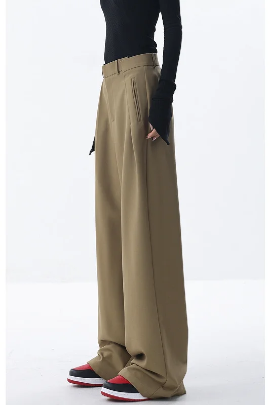 Cozy sweatpants pants for lazy Sunday mornings -Straight Suit Pants & Loose Draped Wide-Leg Casual Design