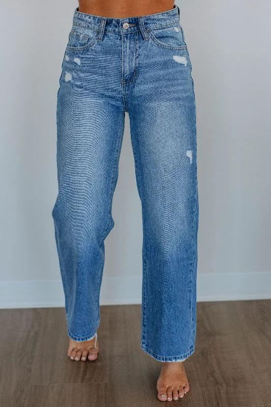 Relaxed cotton pants for breezy casual days -Olivia Vervet Jeans - Restored