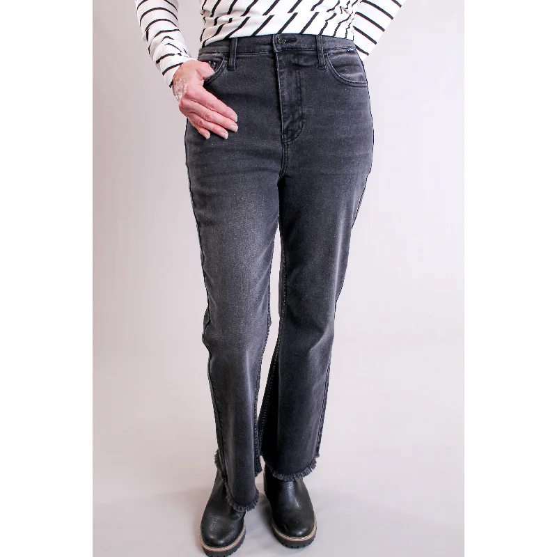 Light wash straight jeans for summer trends -Cello High Rise Crop Flare Jeans