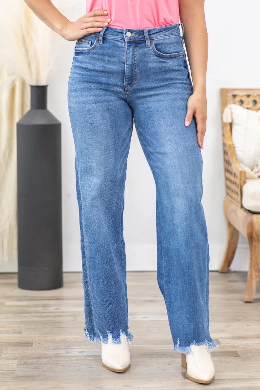 Light wash straight jeans for summer trends -Lovervet Tummy Control 90's Vintage Loose Jeans