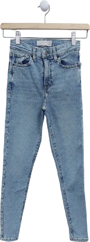 Premium straight jeans with designer brand appeal -Topshop Blue Jamie Jeans W 25 L 30