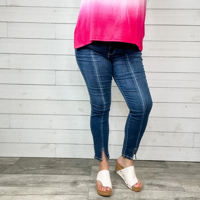 Eco-friendly straight jeans with sustainable dye process -Judy Blue "Line Dance" Skinny Jeans