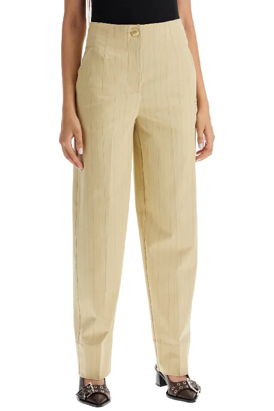 Pleated trousers pants for sophisticated gentleman charm -striped tapered trousers