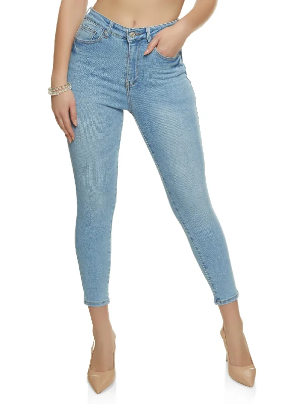 Yoga Jeans for Stretch -WAX Whiskered Cropped Skinny Jeans