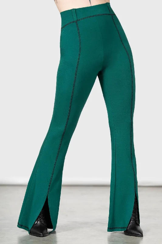 Luxury silk pants for glamorous evening wear -Santaleles Bootcut Trousers - Resurrect