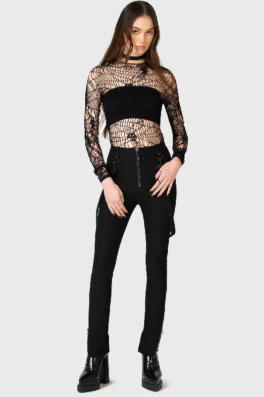 High-waisted skinny pants for trendy women’s fashion -Strange Vanity Trousers