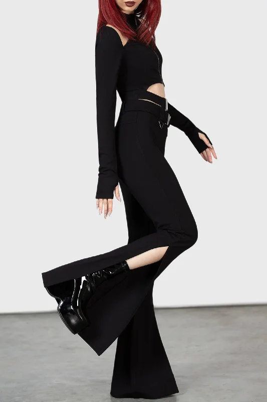 Stylish wide-leg pants for bold evening looks -Vortatrix Trousers