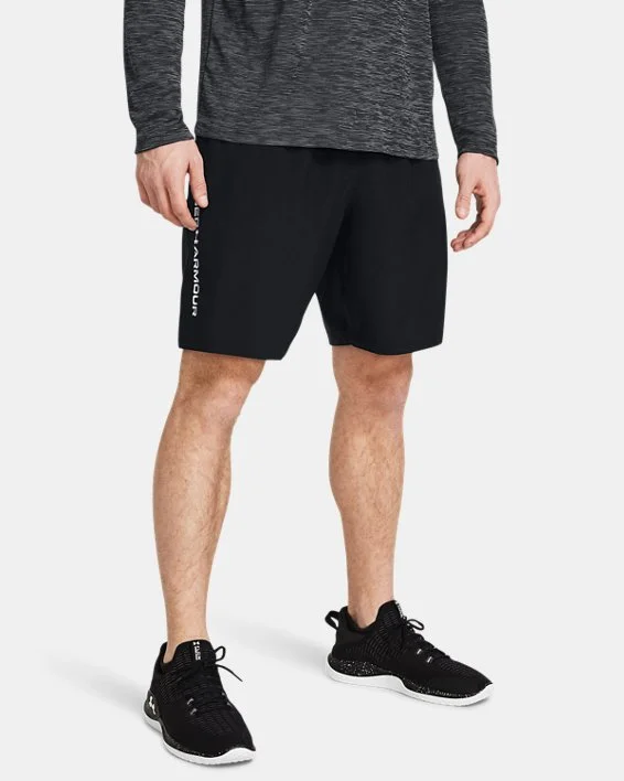 Cargo shorts with a comfortable fit for outdoor adventures and daily wear-Men's UA Tech Woven Wordmark Shorts - Black/White