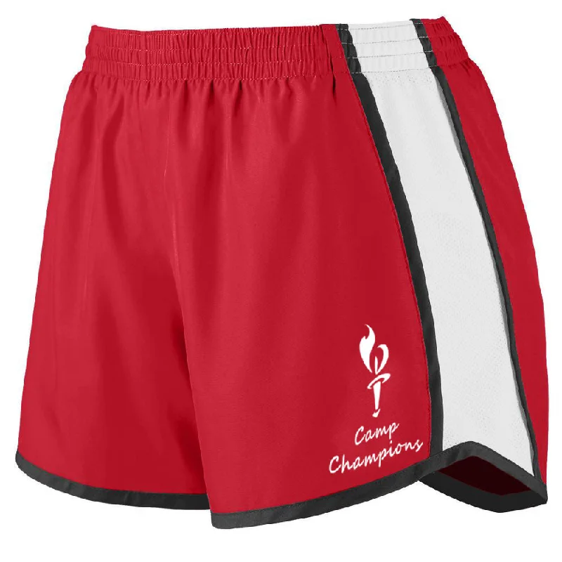 Stylish athletic shorts for men with reflective accents for visibility during evening runs-Camp Champions Girls Running Shorts