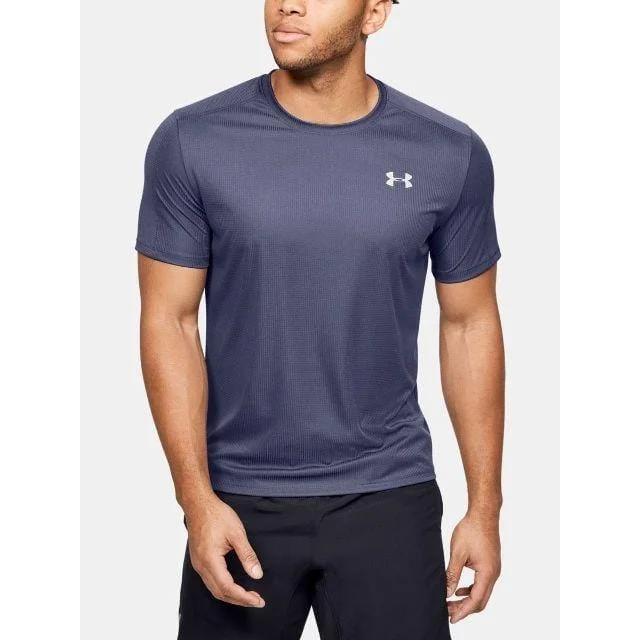 Best performance shorts for men with advanced technology for high-intensity training-Under Armour Speed Stride Shortsleeve Men Running T-Shirt Navy Ua1326564-497