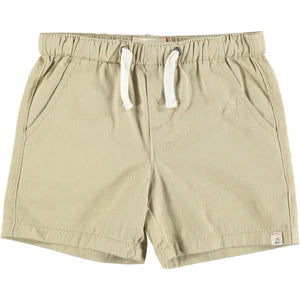 Versatile athletic shorts for men with deep pockets for keys, phone, and wallet-Me & Henry| Hugo Twill Shorts, Stone, 12-18M