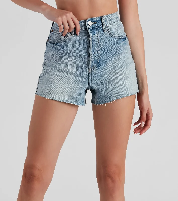 Comfortable lounge shorts for men with soft fabrics for relaxation after a long day-Reese High Rise Mom Denim Shorts By Windsor Denim